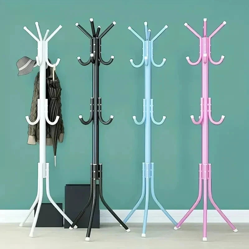 12 Hook Coat Stand Coat Hat Jacket Umbrella Floor Standing Rack
