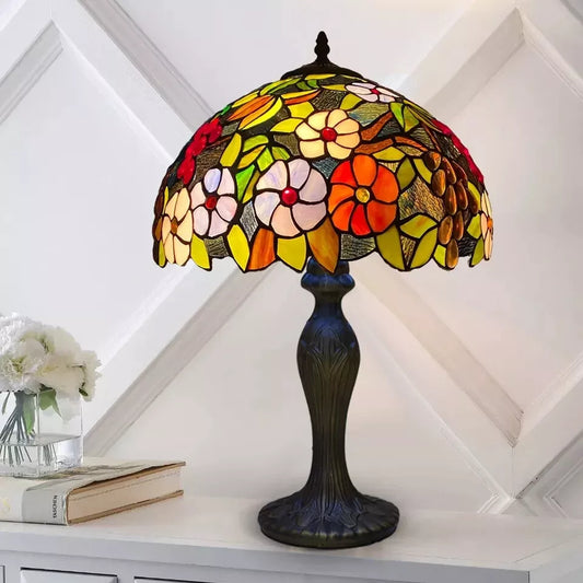 Tiffany Style 16-Inch Stained Glass Shade Table Lamp for Living Room/Bedroom UK