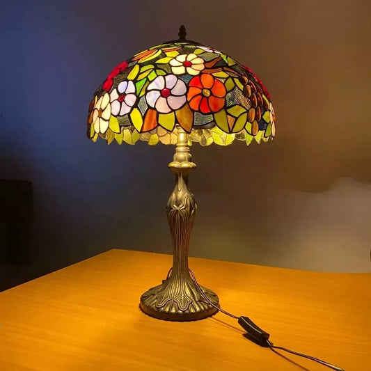 Tiffany Style 16-Inch Stained Glass Shade Table Lamp for Living Room/Bedroom UK