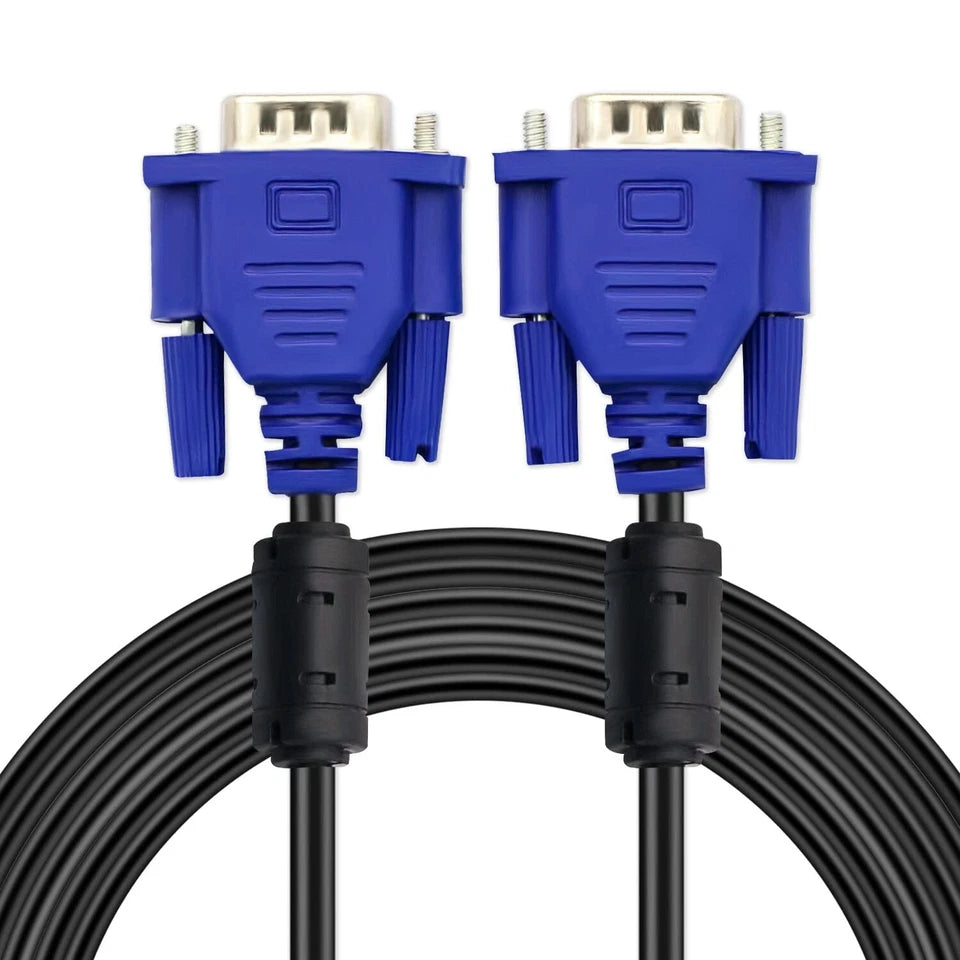 2 Pack VGA to VGA Cable 10FT(3M) HD15 Male to Male 1080p for PC Monitor TV UK