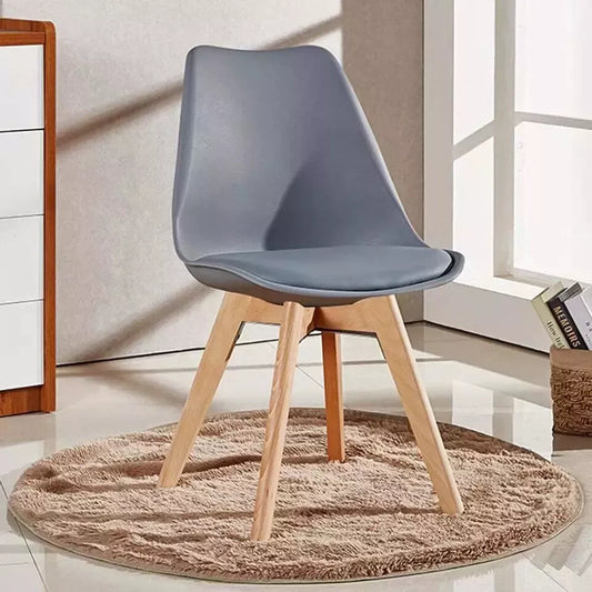 Tulip Dining Chair with Solid Wood Legs and Padded Comfortable Seat (UK)