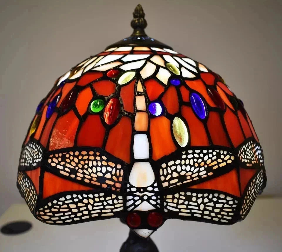 Tiffany Style Table Lamp Handcrafted Art Stained Glass Bedside Lamps Desk Light