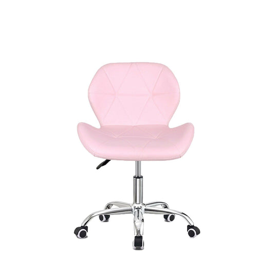 Cushioned Computer Desk Office Chair Chrome Legs Lift Swivel Adjustable Height